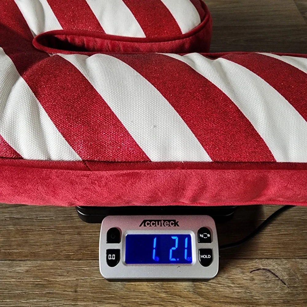 Candy Cane Christmas Holiday Pillow Plush Red White Striped Decor 24 Inch